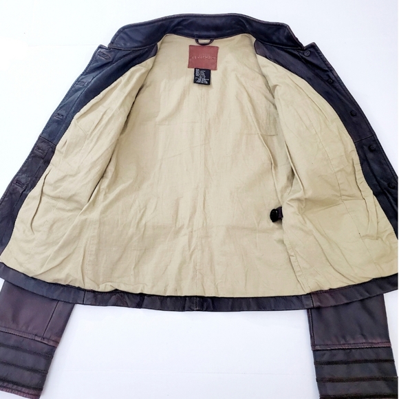 Sanctuary Distressed Leather Jacket Military Brown - Picture 8 of 9